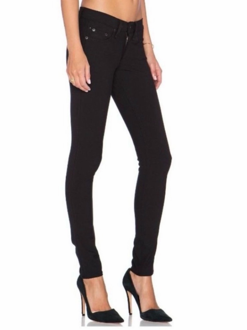Rag & Bone Slim Skinny Jeans in Equestrian Black.
